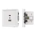 Механизм USB розетки SCT-TENDO-MUAC-PL-WH, 5V, 3A, QC3, Белый