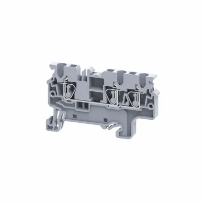 Клемма с тремя контактами 2,5 кв.мм пружинная OptiClip СХ-2,5-TRIPLET-I-серый