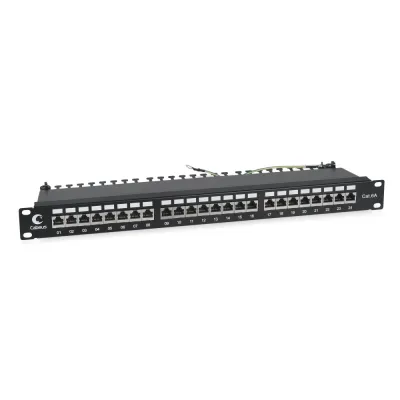 Патч-панель IDC 19' (1U), 24 порта RJ-45, категория 6a, полностью экранированная, с задним кабельным организатором