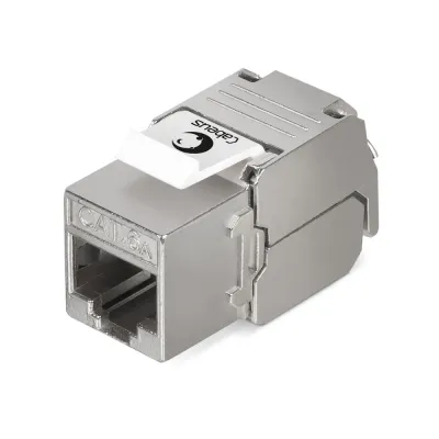 Вставка Keystone Jack RJ-45(8P8C), 180 градусов, категория 6A, полный экран, без инструмента Toolless