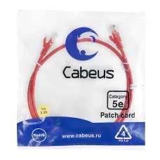 Патч-корд U/UTP, категория 5е, 2xRJ45/8p8c, неэкранированный, красный, PVC, 1м