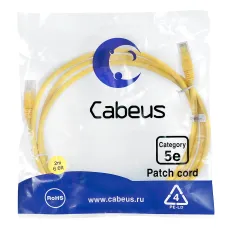 Патч-корд U/UTP, категория 5е, 2xRJ45/8p8c, неэкранированный, желтый, PVC, 2м