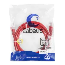Патч-корд U/UTP, категория 5е, 2xRJ45/8p8c, неэкранированный, красный, PVC, 2м