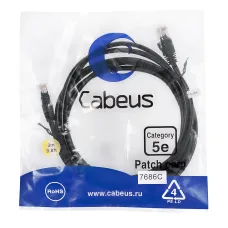 Патч-корд U/UTP, категория 5е, 2xRJ45/8p8c, неэкранированный, черный, PVC, 3м
