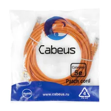 Патч-корд U/UTP, категория 5е, 2xRJ45/8p8c, неэкранированный, оранжевый, PVC, 5м