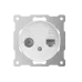 Розетка двойная антенна/компьютер TV/RJ45 кат.5e, цвет белый (серия Florence)