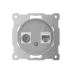 Розетка двойная антенна/компьютер TV/RJ45 кат.5e, цвет серый (серия Florence)