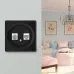 Розетка двойная антенна/компьютер TV/RJ45 кат.5e, цвет черный (серия Florence)