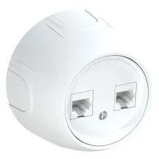 Розетка двойная компьютерная RJ45 кат.5e  Rotondo, цвет белый