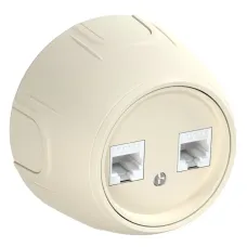 Розетка двойная компьютерная RJ45 кат.5e  Rotondo, цвет бежевый