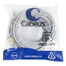 Патч-корд U/UTP, категория 5е, 2xRJ45/8p8c, неэкранированный, серый, PVC, 20м