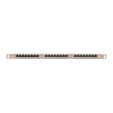Панель 19'', 0,5U, 24 порта, Кат.5e, RJ45/8P8C, экран., металлик