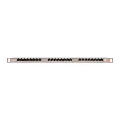 Панель 19'', 0,5U, 24 порта, Кат.5e, RJ45/8P8C, экран., металлик