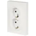 Розетка скрытого монтажа в рамку с заземлением двойная 2X2P+E Schuko 16А-250В IP20 белый матовый 15-2104-08 Galaxy