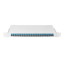 Оптический кросс 19'' Essential Line, 1U, укомплектованный на 24 порта SC/UPC (24 одинарных SC/UPC адаптера), SM 9/125 OS2, стальной, серый, в комплекте: адаптеры, мо
