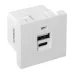 Розетка USB A+C, 2.1А, 2 гнезда, без индикатора, белая EKF