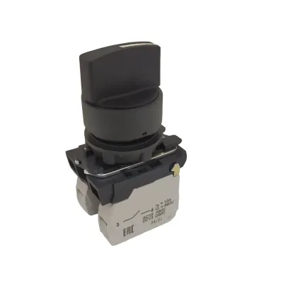 Переключатель КПЕ1131Р-черный-3но+1нз-ручка-фикс-2поз-IP40
