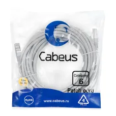 Патч-корд F/UTP, категория 6, 2xRJ45/8p8c, экранированный, серый, LSZH, 10м