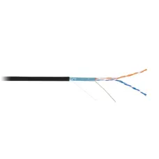 Кабель NETLAN F/UTP 2 пары, Кат.5 (Класс D), 100МГц, одножильный, BC (чистая медь), внешний, PE до -40C, черный, 305м