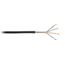 Кабель NETLAN U/UTP 4 пары, Кат.5e (Класс D), 100МГц, одножильный, BC (чистая медь), внешний, PE до -40C, черный, 305м