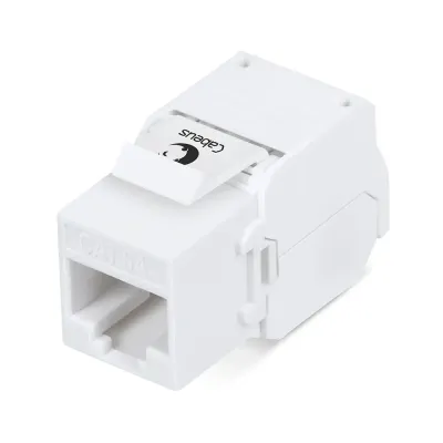 Вставка Keystone Jack RJ-45(8P8C), 180 градусов, категория 6A, без инструмента Toolless, белая