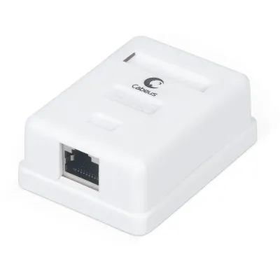 Розетка компьютерная RJ-45(8P8C), категория 6, экранированная, одинарная, внешняя, Dual IDC