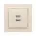 Минск Розетка USB 2-местная СП 2,1А бежевая EKF