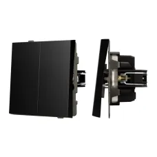 Механизм выключателя двухклавишный непроходной SWT-TENDO-MK02-PL-BK 230V, 10A, Чёрный, 1 пост