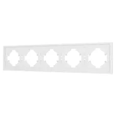 Рамка пластиковая FRM-TENDO-PL-5-WH, Белый, 5 постов