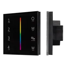 Панель SMART-P22-RGBW-G-IN Black (12-24V, 4x3A, Sens, 2.4G) (, IP20 Пластик, 5 лет)
