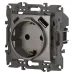 Розетка ЭРА Elegance 14-4108-16 2P+E 16A-250В со шторками с USB type-A+C 5В-3А титан