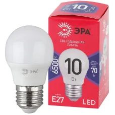 Лампочка светодиодная ЭРА RED LINE LED P45-10W-865-E27 R E27 / Е27 10Вт шар холодный дневной свет