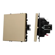 Механизм выключателя одноклавишный проходной SWT-NOBE-MKP1-SFPL-GD 230V, 10A, Золото светлое, 1 пост