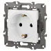 14-2102-01 ЭРА Розетка 2P+E Schuko со шторками, 16A-250В, IP20, Эра Elegance, белый (10/100/2100)