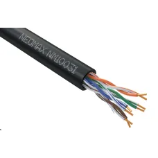 Витая пара U/UTP CAT 5e 4x2x0.51 мм 24AWG Медь внешний PE черный Fluke Tested 305м