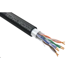 Витая пара F/UTP CAT 5e 4x2x0.48 мм 24AWG Медь внешний PE черный Fluke Tested 305м