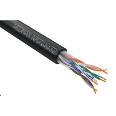 Витая пара U/UTP CAT 5e 4x2x0.52 мм 24AWG Медь внешний PE черный Fluke Tested 305м