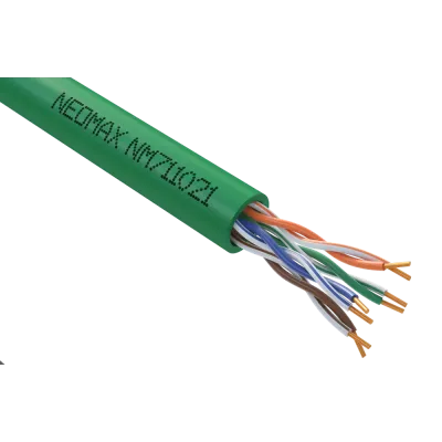 Витая пара U/UTP CAT 5e 4x2x0.46 мм 25AWG Медь внутренний PVCLS нгА-LSLTx зеленый Fluke Tested 305м