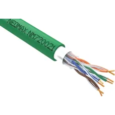 Витая пара F/UTP CAT 5e 4x2x0.52 мм 24AWG Медь внутренний PVCLS нгА-LSLTx зеленый Fluke Tested 305м