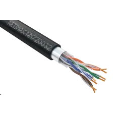 Витая пара F/UTP CAT 5e 4x2x0.52 мм 24AWG Медь внешний PE черный Fluke Tested 305м