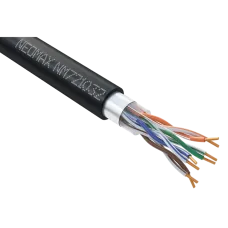 Витая пара F/UTP CAT 5e 4x2x0.46 мм 25AWG медь внешний PE черный Fluke Tested 305м