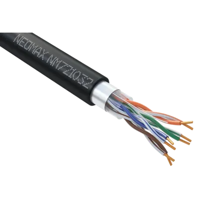 Витая пара F/UTP CAT 5e 4x2x0.46 мм 25AWG медь внешний PE черный Fluke Tested 305м