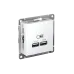 Розетка ATLASDESIGN USB A+A 5В 1 порт x 2,1 А 2   порта х 1,05 А механизм белый