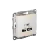РОЗЕТКА USB ATLASDESIGN A+С, 5В/2,4А, 2х5В/1,2А, механизм, ЖЕМЧУГ