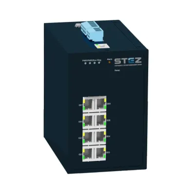 Коммутатор промышленный управляемый L2 8 портов 10/100/1000Base-TX консольный порт RS232 RJ45 12–24VDC резервированное питание STEZ3208G