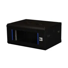 Шкаф 19'' телекоммуникационный настенный, 4U 280х600х450 мм, дверь стекло, черный