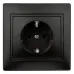 Розетка Intro Plano 1-206-05 с заземлением 2P+E Schuko со шторками, 16А-250В, IP20, СУ, антрацит Розетка Intro Plano 1-206-05 с заземлением 2P+E Schuko со шторками, 16А-250В, IP20, СУ, антрацит