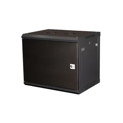 Шкаф 19'' телекоммуникационный настенный, 9U 501х600х450 мм, дверь металл, черный