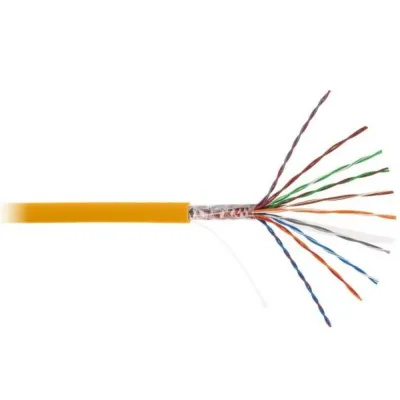 Кабель NETLAN U/UTP 10 пар, Кат.5 (Класс D), 100МГц, одножильный, BC (чистая медь), внутренний, LSZH нг(B)-HF, оранжевый, 305м