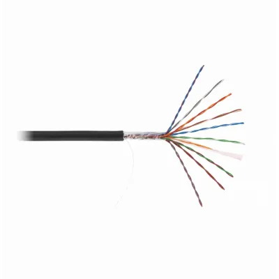Кабель NETLAN U/UTP 10 пар, Кат.5 (Класс D), 100МГц, одножильный, BC (чистая медь), внешний, PE до -40C, черный, 305м